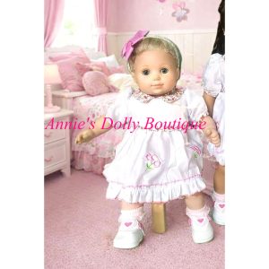 White Matching Dress with Flower Trim