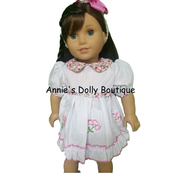White Matching Dress with Flower Trim - Image 2