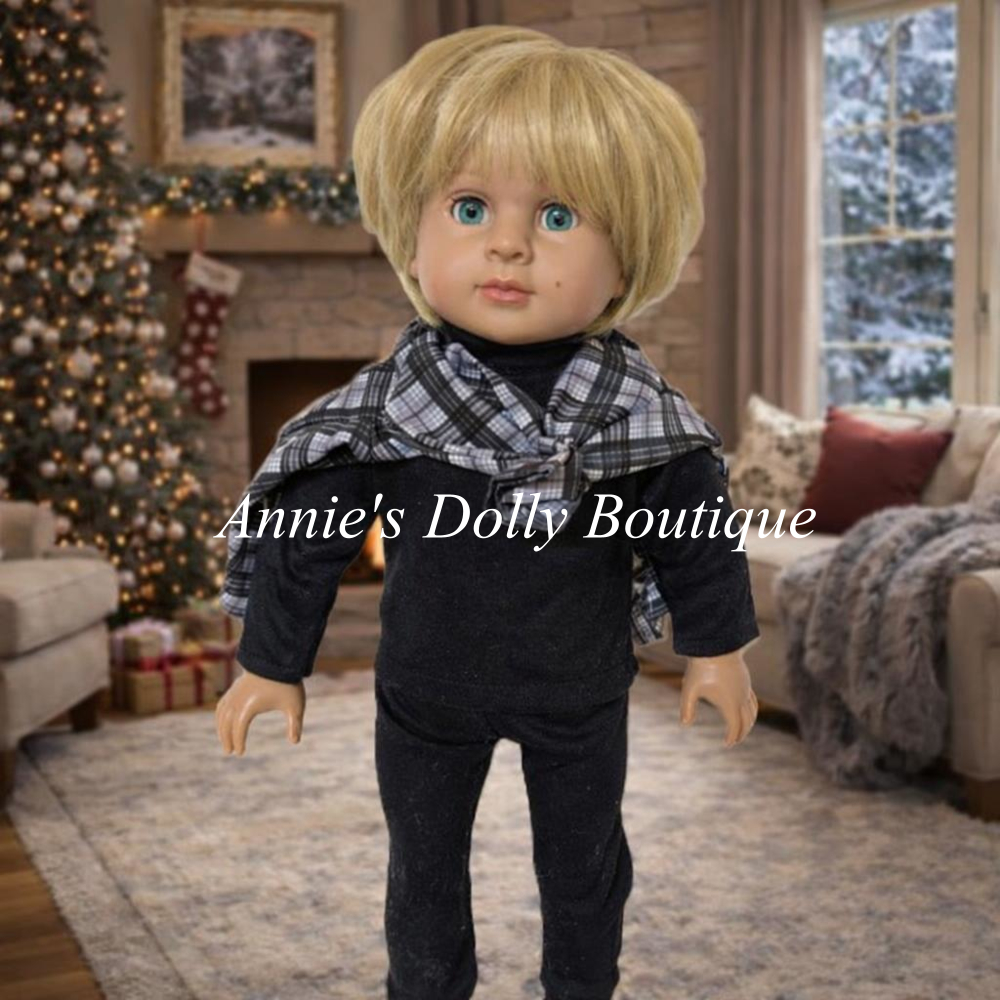 Boy’s Winter Gray Outfit Set for 18-Inch Dolls - Image 2