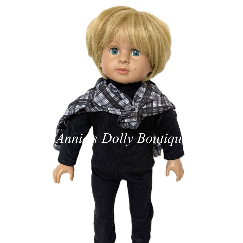 Boy’s Winter Gray Outfit Set for 18-Inch Dolls - Image 4