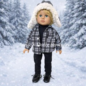 Boy’s Winter Gray Outfit Set for 18-Inch Dolls