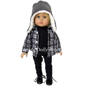 Boy’s Winter Gray Outfit Set for 18-Inch Dolls