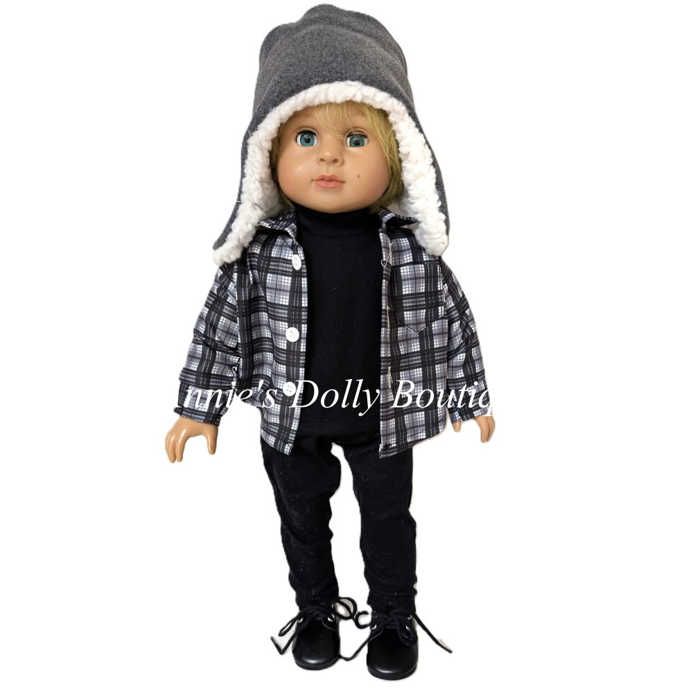 Boy’s Winter Gray Outfit Set for 18-Inch Dolls