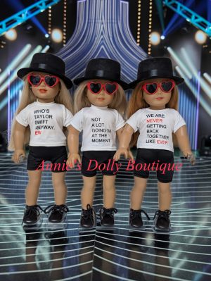 Red Eras-Inspired Pop Star 18 Inch Doll Outfit