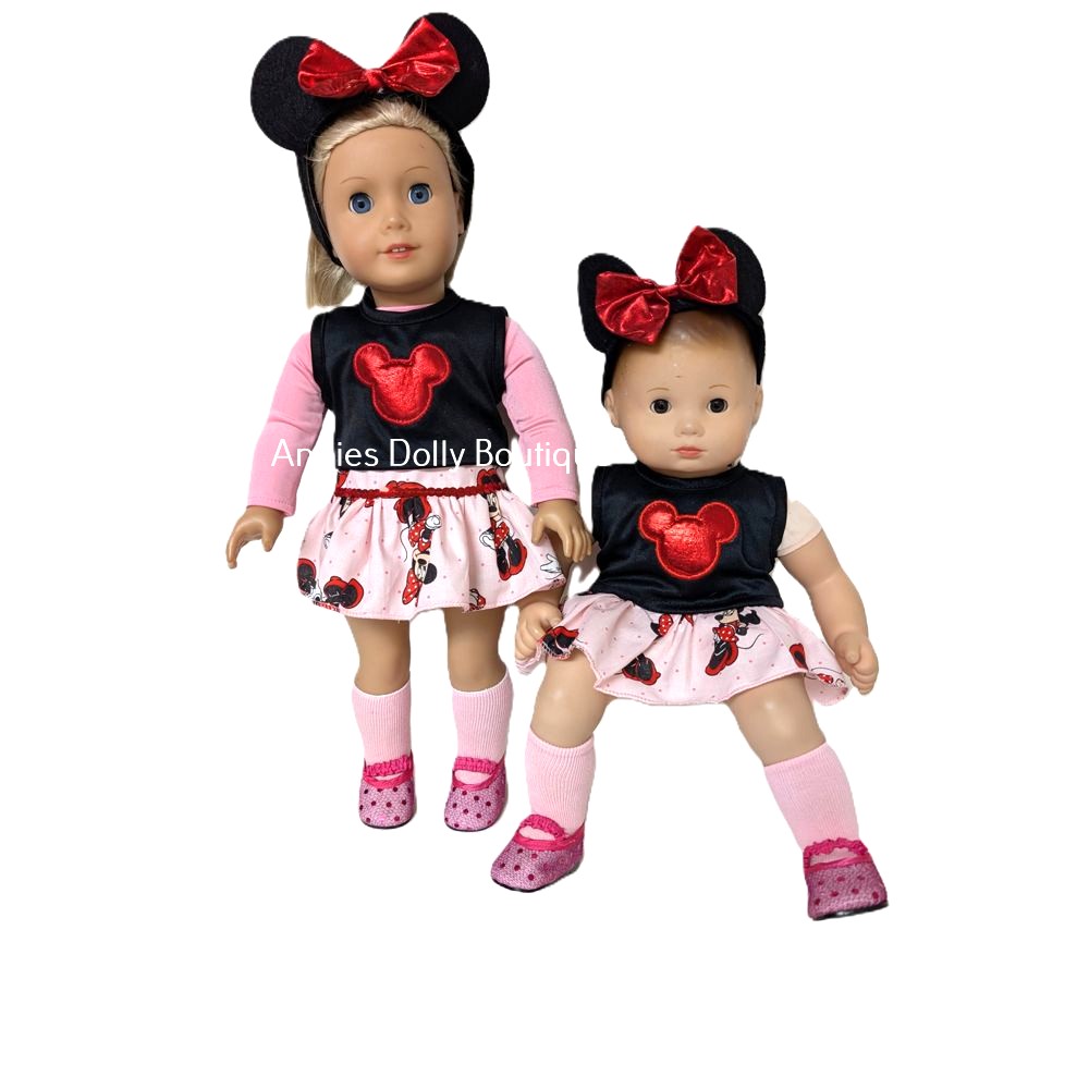 18" Doll Clothes - Fits American Girl Dolls - Handmade - Minnie Mouse Dress - Image 7