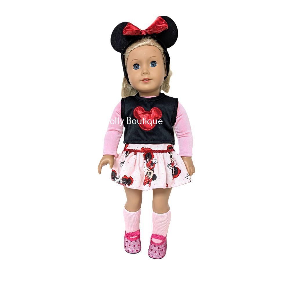 18" Doll Clothes - Fits American Girl Dolls - Handmade - Minnie Mouse Dress - Image 9