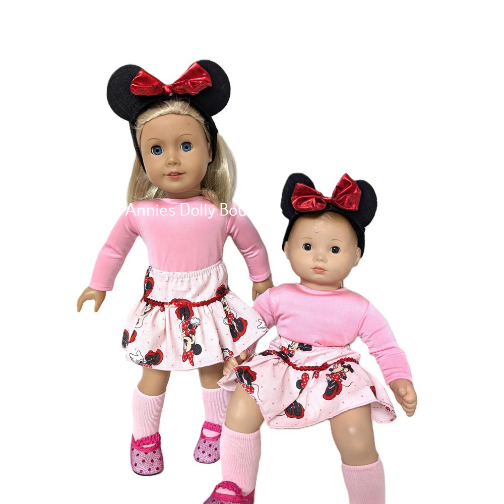 18" Doll Clothes - Fits American Girl Dolls - Handmade - Minnie Mouse Dress - Image 6