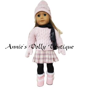 18-Inch Doll Pink Skirt outfit for any 18-inch doll. 7-piece outfit