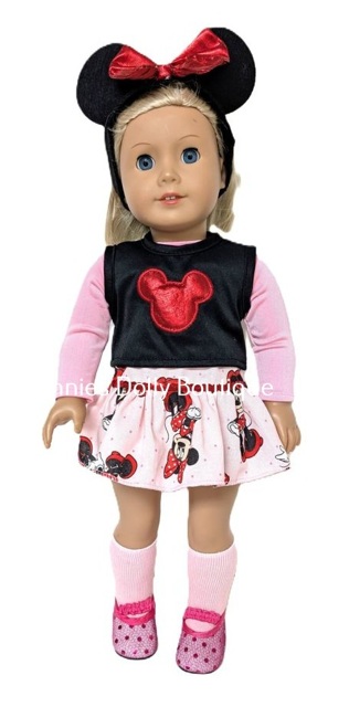 18" Doll Clothes - Fits American Girl Dolls - Handmade - Minnie Mouse Dress - Image 10