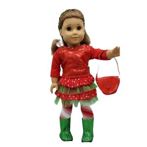 AG- 18" Red Glitter Christmas Outfit